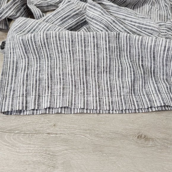 1. State Linen (sz 12) Blend Wide Leg V Neck Grey Striped High Waist Jumpsuit - Picture 11 of 12